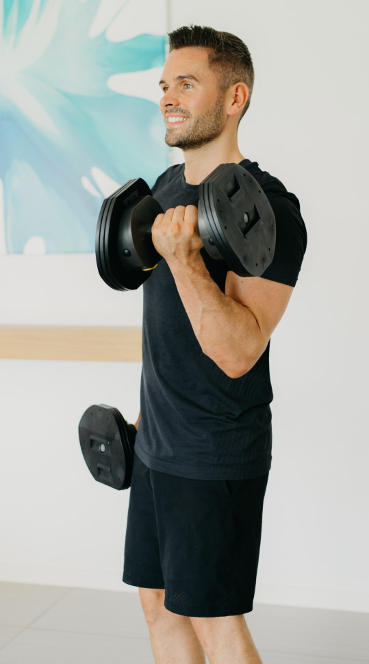 Гантели наборные First Degree Fitness MX Select MX-85, вес 5.6-38.6 кг, 2 шт без стойки